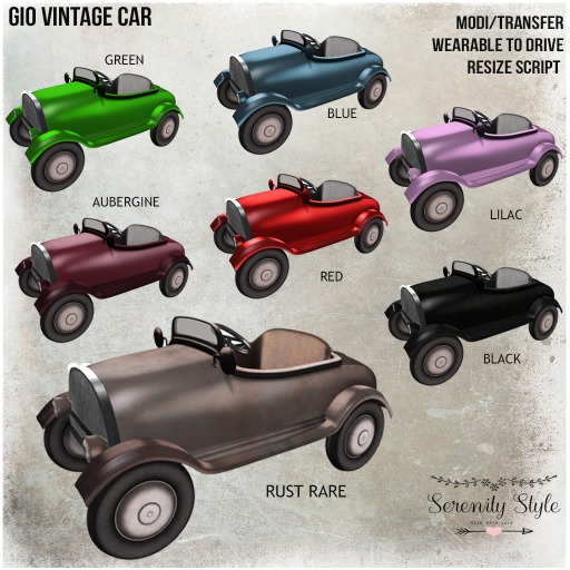 Serenity Style-Gio Vintage Car RED