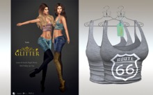 GLITTER - TUSLA Fitmesh Pulled Up Top Ash Texture Hud