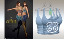 GLITTER - TUSLA Fitmesh Pulled Up Top Ciel Texture Hud