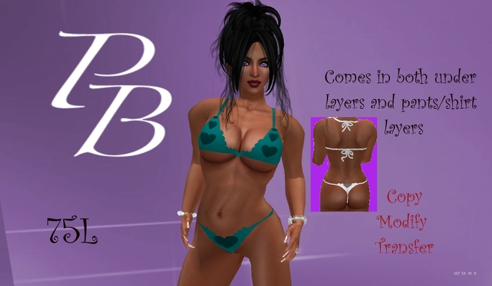 (PB)4heartbikiniteal