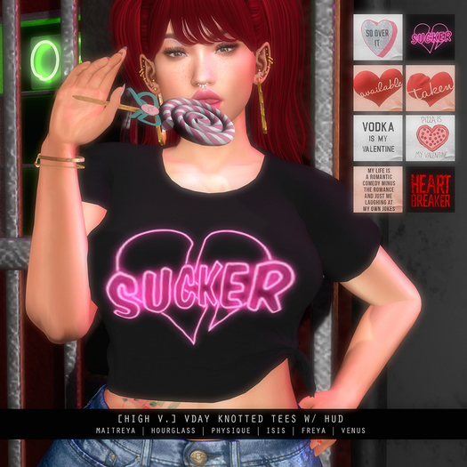 [high v.] vday knotted tees w/ hud