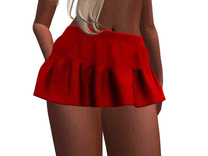 Sexy Ruffle Mini Skirt Red MAITREYA ONLY