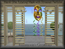 Rotating Mardi Gras Mask with Streamers