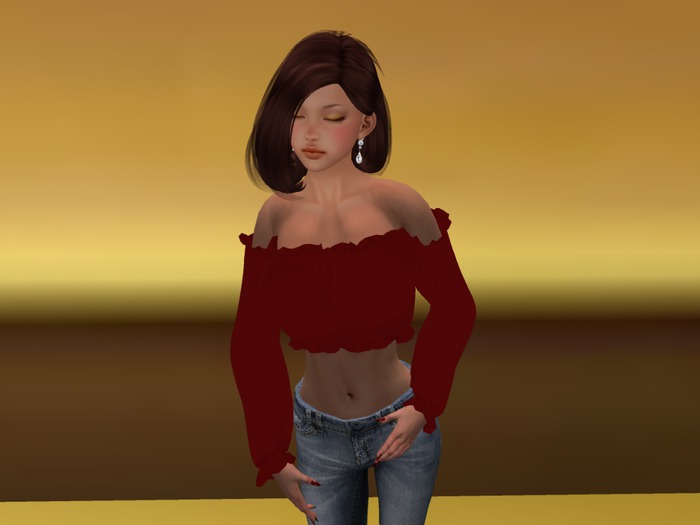 Off Shoulder Blouse,red