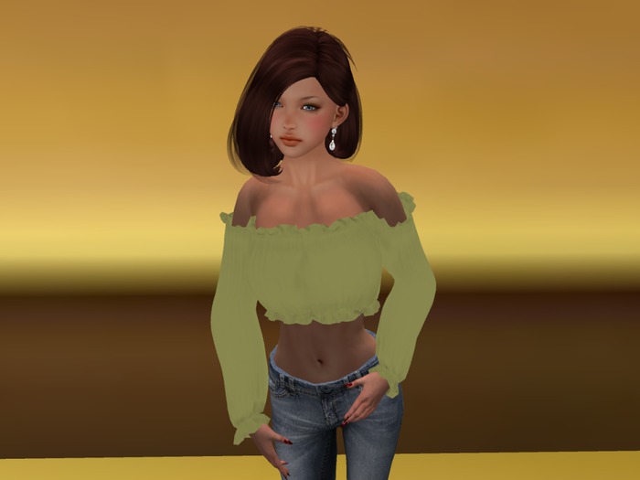 Off Shoulder Blouse,gold