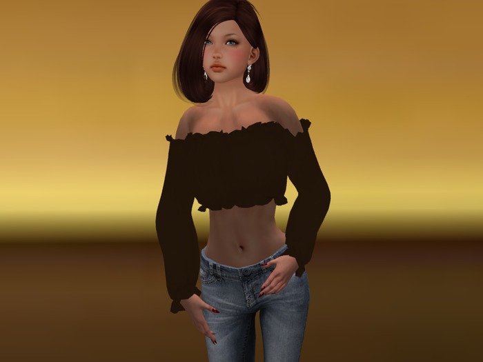 Off Shoulder Blouse,black