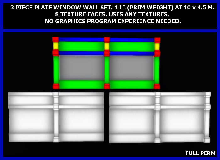 Plate Window Wall Set Full Perm - boxed
