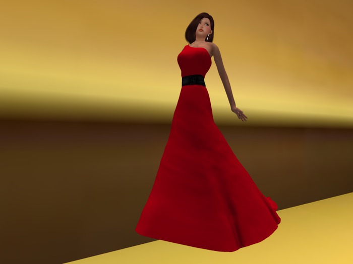 Off Shoulder Gown with Train,red