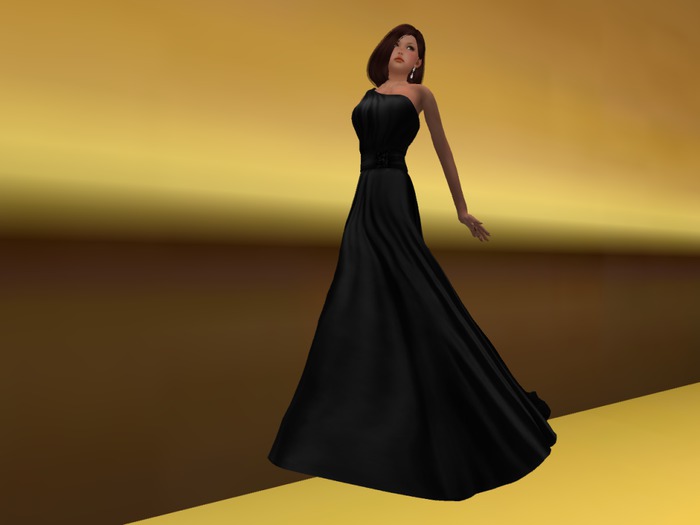 Off Shoulder Gown with Train,black