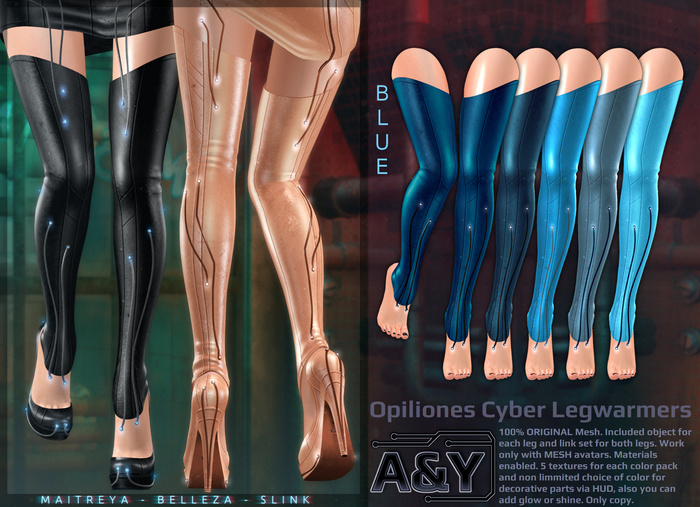 A&Y Opiliones Cyber Legwarmers - Blue