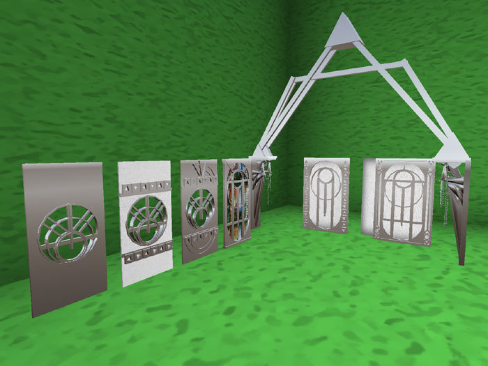 Full perm. Set of mesh building elements - Art Deco with caryatids