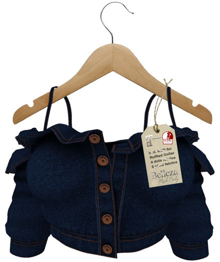 J.H.C. *Bella* Ruffled Denim Shirt with HUD (BLUE)