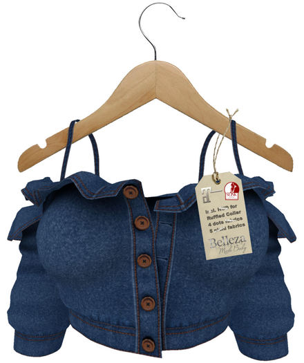 J.H.C. *Bella* Ruffled Denim Shirt with HUD (LGT BLUE)