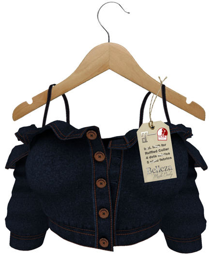 J.H.C. *Bella* Ruffled Denim Shirt with HUD (NIGHTBLUE)