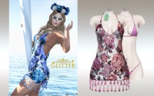 GLITTER - HAWAI Mesh Dress & Bikini Appliers Pink w/sunglasses 50% OFF SPECIAL PROMO