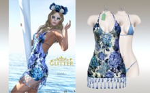 GLITTER - HAWAI Mesh Dress & Bikini Appliers Blue w/sunglasses 50% OFF SPECIAL PROMO