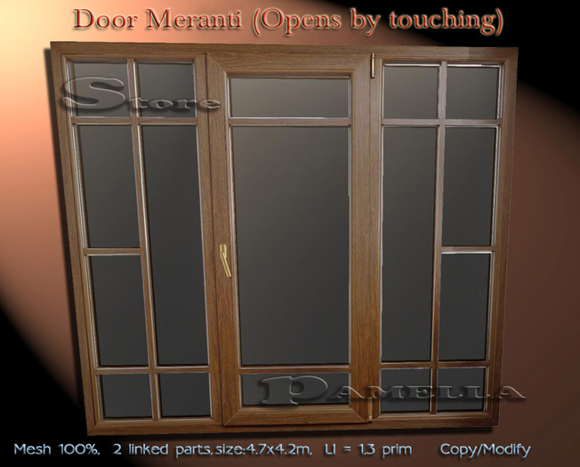 Second Life Marketplace - Door Meranti (Opens by touching) (BOX)