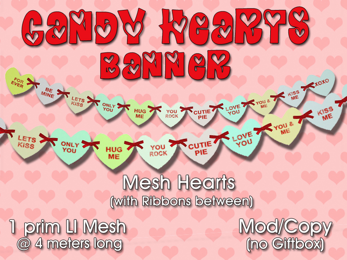 Custom Love: Candy Hearts Banner