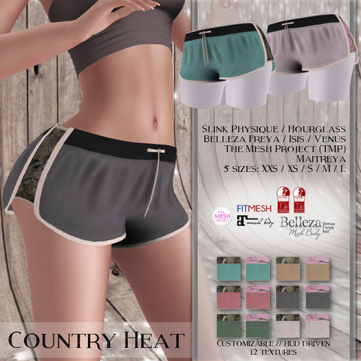 [Dixie Line] Country Heat Camo Sports Shorts