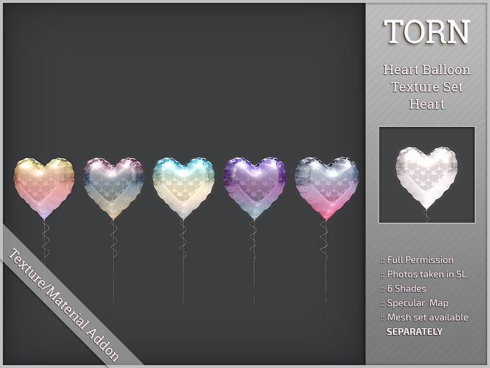 [T] Heart Balloon Material Set - Heart - Full Permission