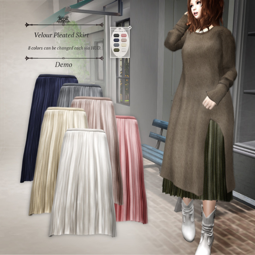 S@BBiA:: Velour Pleated Skirt (Demo)