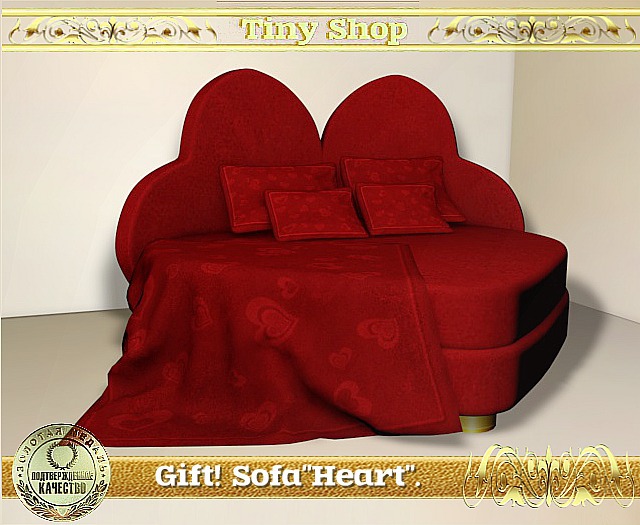 Gift! Sofa"Heart",100%mesh (full perm).