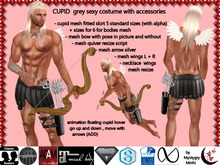 Cupid grey fitmesh costume wings bow quiver arrow necklace, Adam, aesthetic, Belleza, david, Gianni, Slink, classic avi