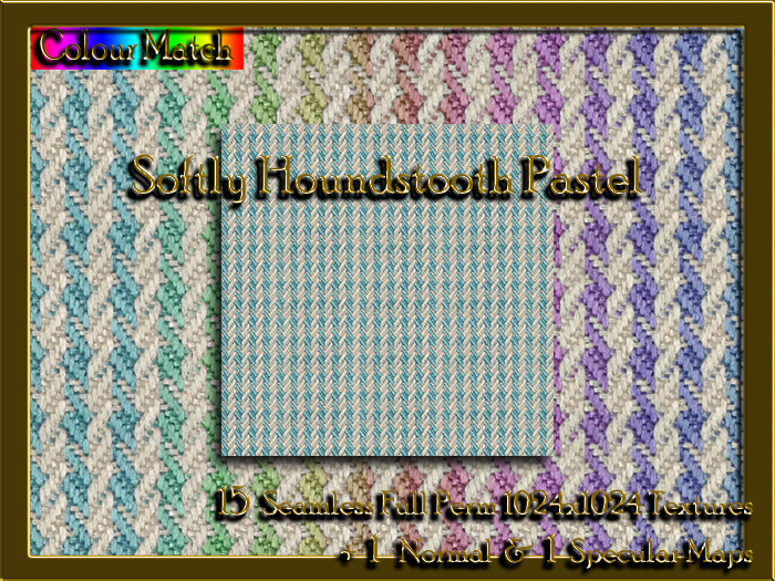 !Kushi! SoftlyHoundstoothPastel Textures -WEAR TO UNPACK