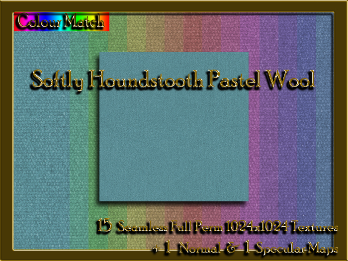 !Kushi! SoftlyHoundstoothPastelWOOL Textures -WEAR TO UNPACK