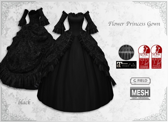 *GF* Flower Princess Gown -black- BOX