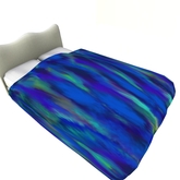 (In)Discretions Teal Abstract Animated Bed Blanket