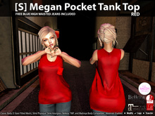 [S] Megan Pocket Tank Top Red