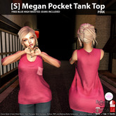 [S] Megan Pocket Tank Top Pink