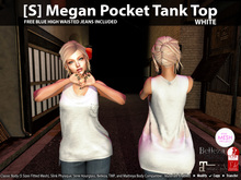 [S] Megan Pocket Tank Top White