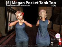 [S] Megan Pocket Tank Top Blue