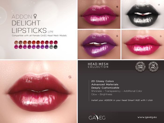 [GA.EG] Mesh Heads Addon - LP11 Delight Lipsticks