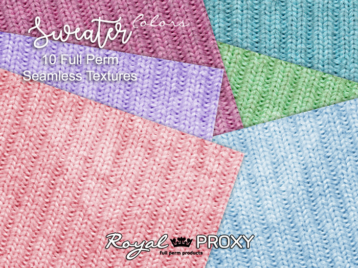 RP - 10 Full Perm Knit Textures - Sweater Colors