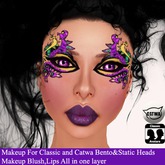 Female Mardi Gras Makeup-Catwa Heads - Catwa Makeups - Catwa Tattoo - Mardi gras Tattoo face - tattoo bento heads