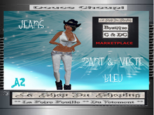 ENSSEMBLE PANT & VESTE a2 - BLEU - dc