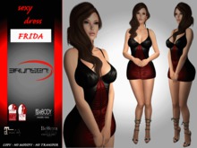 Brunsen! Frida Sexy Dress Black Red