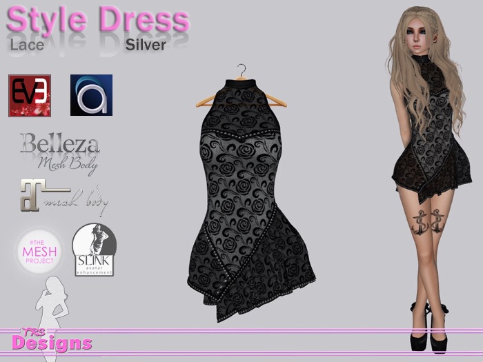 Style Dress Lace Silver