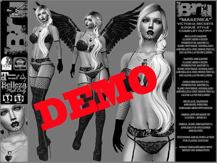 **DEMO**MARENKA VICTORIA SECRETS RISQUE STYLE COMPLET OUTFIT **