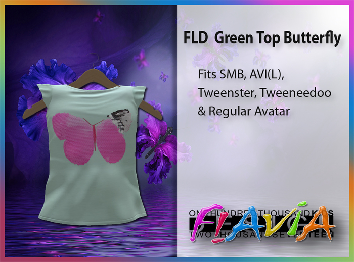 Flavia Designs FLD.Green Top Butterfly