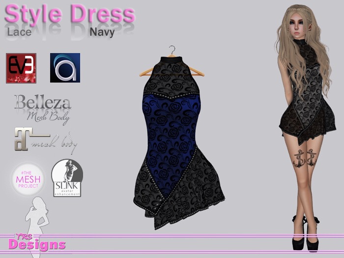 Style Dress Lace Navy
