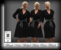 Birgit Mai's Belted ShirtDress Black (BOXED)