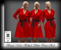 Birgit Mai's Belted ShirtDress Red (BOXED)