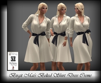 BLACK FRIDAY SALE !!  Birgit Mai's Belted ShirtDress Creme (BOXED)