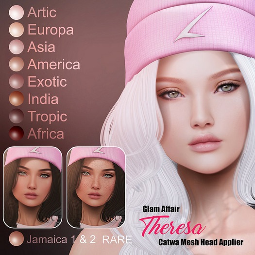 Glam Affair - Theresa - Catwa Mesh Head Applier - Europa