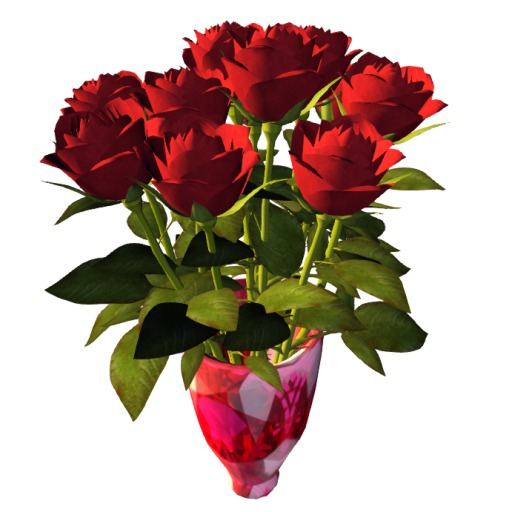 Dozen Roses in Gemstone Vase, Menu with 12 gems, 7 Li, Boxed