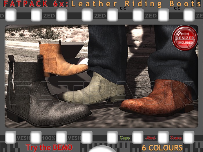 FATPACK - ZED 6x Riding Boots (Non-Rigged & Resizable/Stretchable + Remote)